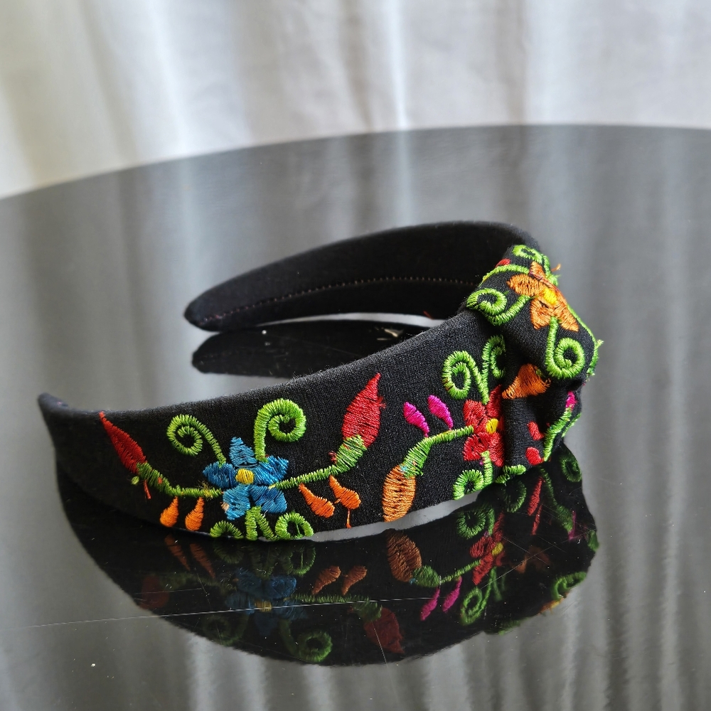 Handstiched floral headband